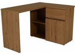 Eckschreibtisch JAHNKE "CU-LIBRE 125 E", braun (montana eiche, montana eiche, montana eiche), B:117cm H:76,2cm T:90cm, Tische, Eckschreibtisch, wechselseitig montierbar, viel Stauraum, Breite 117 cm