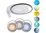 OTTO HOME LED Deckenleuchte "Lianna", weiß schwarz, 1, Ø 16,8cm H: 7,8cm, 1 Stk., Leuchten, Mondoptik, Memory-, Nachtlicht-, CCT-Funktion, dimmbar, Fernbedienung, LED Deckenleuchte