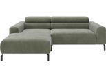 Ecksofa HOME AFFAIRE "Ecksofa, L-Form, incl. Kopfteilverstellung, Breite 223 cm", grün (turtle), B:223cm H:71cm T:183cm, 88% Polyester, 12% Polyacryl, Sofas, Ecksofa, wahlweise elektrische Sitztiefenverstellung