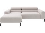 Ecksofa HOME AFFAIRE "Ecksofa, L-Form, incl. Kopfteilverstellung, Breite 223 cm", beige (weiß), B:223cm H:71cm T:183cm, 100% Polyester, Sofas, Ecksofa, wahlweise elektrische Sitztiefenverstellung