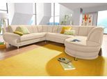 Wohnlandschaft TRENDMANUFAKTUR "Rondo, wahlweine mit Federkern, Breite 320cm, U-Form", beige, B:320cm H:85cm T:94cm, Softlux-Kunstleder;Primabelle-Microfaser;NaturLeder (handschuhweiches Rindsleder in Sitz und Rücken mit SOFTLUX-Kunstleder als Korpus-Bezug);Struktur (23% Polyacryl, 77% Polyester), Sofas, Wohnlandschaft, mit Schaumstoffpolsterung, mit Bettfunktion