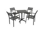 Gardenson , Anthrazit, Schwarz , Metall , 55x88x63 cm , Stühle stapelbar, platzsparend verstaubar, UV-beständig, wetterbeständig ,