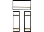 Mid.you , Mehrfarbig, Schwarz , Holz, Metall , Altholz,Altholz , massiv,massiv , 5 Fächer , 65x115x25 cm , Kleinmöbel, Regale, Wandregale & Hängeregale, Wandregal-Sets