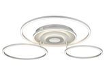 GLOBO LIGHTING Deckenleuchte "MILES", silberfarben, 1, Ø 40cm H: 13,5cm, 1 Stk., Leuchten, LED-Deckenleuchte mit 3D-Effekt, dimmbar, modern & hell, Deckenleuchte