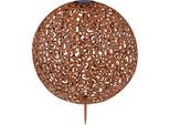 LED Solarleuchte GLOBO LIGHTING "SOLAR", braun (rostfarben), H:50cm Ø:40cm, Leuchten, Solarlampe für Garten, Toller Lichteffekt, Solarkugel mit Erdspieß
