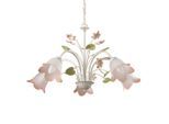 Kronleuchter Ivory, Weiß, Pink, Metall, Glas, 65x100x65 cm, Lampen & Leuchten, Innenbeleuchtung, Hängelampen, Kronleuchter