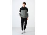 Herren-Farbblockiertes Zip-Sweatshirt- und Hosen-Set
