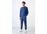 Herren Baumwolle-Polyester Fleece Sweatshirt- und Hose-Set