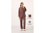 Oversized Kapuzenpullover und weit geschnittene Hose Set