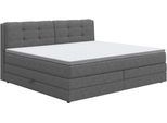 Boxspringbett COTTA "Fort II, in verschiedenen Breiten erhältlich - auch als Familienbett", grau (anthrazit), B:221cm L:215cm, 100% POLYESTER (PES), Komplettbetten, Boxspringbett, inkl. Bettkasten und Topper