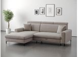 Ecksofa TRENDS BY HG "Nizza, L-Form, B: 250cm", beige (d517 enjoy new 46 pewter), B:250cm H:104cm T:166cm, 92% Polyester;8% Nylon, Sofas, Ecksofa, Schlaffunktion + Bettkasten