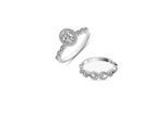 Dames Duo Brilliant Ring Set in 925 Sterling Zilver BIAN024