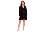 Influence Dames/Dames V Hals Mini Jurk met Lange Mouwen (Zwart)