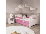 Mid.you , Weiß, Pink , Holz , Birke , Sperrholz,Schichtholz,Schichtholz , H2 , 1-Zonen , links montierbar, rechts montierbar , 80x140 cm , mit Schubkästen,nicht verstellbar ,