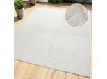 Teppich OTTO HOME "Jola, In- und Outdoor geeignet, Hoch-Tief-Design, Scandi", weiß (natur), B:180cm H:9mm L:230cm, Kunstfaser, Teppiche, Teppich, Hoch-Tief-Struktur, Zen, Wetterfest & UV-beständig, Balkon, Camping