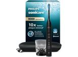 Elektrische Zahnbürste PHILIPS SONICARE "DiamondClean 9000 HX9911", schwarz, ElektrozahnbürstenB:17,4cm H:25,2cm T:11,1cm, Kunststoff, Elektrische Zahnbürste, mit Schalltechnologie, Ladeglass, USB-Reiseetui, B:17,4cm H:25,2cm T:11,1cm