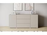 Sideboard HOME AFFAIRE "BERLIN", beige (kaschmir), B:150cm H:68cm T:39cm, Sideboards, Sideboard, Moderne grifflose Kommode Breite 150 cm, 4 Schubkästen/ 2 Türen