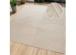 Teppich OTTO HOME "Jola, In- und Outdoor geeignet, Hoch-Tief-Design, Scandi", beige, B:120cm H:9mm L:180cm, Kunstfaser, Teppiche, Teppich, Hoch-Tief-Struktur, Zen, Wetterfest & UV-beständig, Balkon, Camping