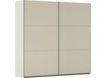 Schwebetürenschrank RAUCH "AURELIO Kleiderschrank Garderobe", beige (beige (champagner)), B:218cm H:210cm T:59cm, Holzwerkstoff, Schränke, Schwebetürenschrank, 3 verschiedene Ausstattungsvarianten Griffe aus Metall MADE IN GERMANY