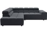 Ecksofa HOME AFFAIRE "Ancona, Ecksofa, incl. Kopfteilverstellung, Breite 249 cm, L-Form", grau (anthrazit), B:249cm H:70cm T:215cm, 100% Polyester, Sofas, Ecksofa, wahlweise elektrische Sitztiefenverstellung