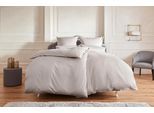 Bettwäsche OTTO HOME "Mila in 135x200, 155x220 oder 200x200 cm", hellgrau, B/L: 135cm x 200cm, 1 Stk., 1 Stk., Biber (180g/m²), B/L: 80cm x 80cm, 2, Biber (180g/m²), Obermaterial: 100% Baumwolle, Bettwäsche, Bettwäsche, Mako-Satin, Bettwäsche aus Baumwolle, unifarbene Bettwäsche