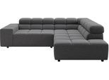 Ecksofa HOME AFFAIRE "Ancona, Ecksofa, incl. Kopfteilverstellung, Breite 249 cm, L-Form", grau (stone), B:249cm H:70cm T:215cm, 100% Polyester, Sofas, Ecksofa, wahlweise elektrische Sitztiefenverstellung