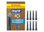 Aufsteckbürsten ORAL-B "iO Ultimative Reinigung", schwarz, Zahnbürstenköpfe, 8 Stk., Aufsteckbürsten, Original Aufsteckbürsten für elektrische Oral-B iO Zahnbürsten