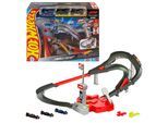 Autorennbahn HOT WHEELS "Racing Formel-1-Rennstrecke-Trackset", bunt, Autorennbahnen, Kinder, Kunststoff, Metall, Autorennbahn, mit 3 Die-Cast-Spielzeugautos im Maßstab 1:64