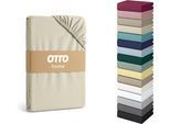 Spannbettlaken OTTO HOME "Physalis Topper COMFORT", beige (hellbeige), B:90cm L:200cm, Jersey-Elasthan, Obermaterial: 96% Baumwolle, 4% Elasthan, Bettlaken, Spannbettlaken, bis 10 cm Höhe, Bettlaken, Laken, in Comfort & Premium Qualität