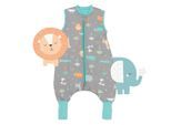 Babyschlafsack SCHLUMMERSACK "Schlafsack mit Füßen 1.0 Tog" Gr. 70, grau (safari), Schlafsäcke, Baby, L: 70cm, Obermaterial: 100% Baumwolle CO., L:70cm
