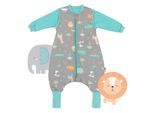 Babyschlafsack SCHLUMMERSACK "Schlafsack mit Füßen 2.5 Tog", Baby, Gr. L: 80cm, grau (safari), Obermaterial: 100% Baumwolle CO., Schlafsäcke