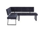 Livetastic Eckbank, Dunkelgrau, Metall, Textil, 3-Sitzer, einzeln stellbar, 185x134 cm, Esszimmer, Bänke, Eckbänke