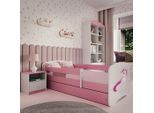 Mid.you , Weiß, Pink , Holz, Holzwerkstoff , Birke , Sperrholz,Schichtholz , H2 , 1-Zonen , links montierbar, rechts montierbar , 80x160 cm , nicht verstellbar ,