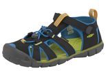 Sandale KEEN "SEACAMP II CNX", Mädchen, Gr. 38, schwarz (schwarz, lime), Synthetik, Schuhe Sandale