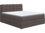 Boxspringbett COTTA "Fort II, in verschiedenen Breiten erhältlich - auch als Familienbett", grau (charcoal), B:161cm L:215cm, 100% POLYESTER (PES), Komplettbetten, Boxspringbett, inkl. Bettkasten und Topper