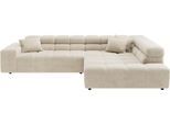 Ecksofa HOME AFFAIRE "Ancona, Ecksofa, incl. Kopfteilverstellung, Breite 319 cm, L-Form", weiß, B:319cm H:70cm T:215cm, 100% Polyester, Sofas, Ecksofa, wahlweise elektrische Sitztiefenverstellung