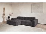 Ecksofa COTTA "Sento L-Form, Breite 280 cm, Chenille-Struktur", schwarz, B:280cm H:76cm T:172cm, 96% POLYESTER (PES) 4% POLYAMID (PA), Sofas, Ecksofa