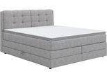 Boxspringbett COTTA "Fort II, in verschiedenen Breiten erhältlich - auch als Familienbett", grau (light grau), B:181cm L:215cm, 100% POLYESTER (PES), Komplettbetten, Boxspringbett, inkl. Bettkasten und Topper