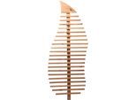 Rankhilfe DOBAR "Großes Design-Rankgerüst "Fraxinus-Blatt", natur, B:76cm H:186cm T:6,5cm, Massivholz, Metall, Rankhilfen, Rankhilfe, Rankhilfe 76x6,5x186cm, Metall-Erdspieß 7x7x75cm