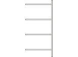 Anbauregal, 4 Böden, H 2278 x B 1055 x T 500 mm, lackiert