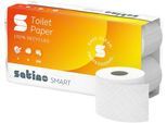 Satino Toilettenpapier Smart, 3-lagig, mit Prägung, L 27,5 m x B 94 mm, Recycling-Papier, hochweiß, 8 x 250 Blatt