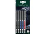 Faber-Castell Tintenroller Free Ink, Strichstärke 0,4 mm, Minen-Ø 0,7 mm, farbsortiert, Recycling-Kunststoff/Metall, 5 Stück