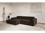 Ecksofa COTTA "Sento L-Form, B:280 cm, Chenille-Struktur, XXL Recamiere B: 133cm", braun (espresso), B:280cm H:76cm T:172cm, 96% POLYESTER (PES) 4% POLYAMID (PA), Sofas, Ecksofa, modernes cubisches Sofa, hochwertige Steppung, bequemer Sitzkomfort