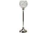 Kerzenständer OTTO HOME "Kristall", silber (silberfarben), H:42cm Ø:11cm, Aluminium, Glas, Kerzenhalter, Kerzenständer