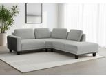 Ecksofa SIT & MORE "Concept", silber, B:223cm H:84cm T:251cm, 100% Polyester, Sofas, Ecksofa, Modernes Sofa in drei Fußfarben zur Auswahl