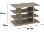 Regaleinsatz RAUCH "Zubehör für Rauch-Schränke Garderobe Kleiderschrank Schrank", braun (leinenoptik hell), B:88cm H:60cm T:50cm, Holzwerkstoff, Einlegeböden, Regaleinsatz, praktische Schrankeinteilung mit 9 Fächern MADE IN GERMANY