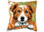 Kreuzstichkissen "Hund Herbst"