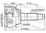 FEBEST Gelenksatz, Antriebswelle 2110tke Vorderachse für Ford MAZDA