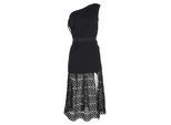 Self-Portrait midi-jurk met kanten details in zwart polyester
