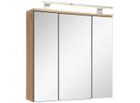 Spiegelschrank, Eiche Artisan, Holzwerkstoff, 6 Fächer, 70x70x19 cm, Soft-Close-System, Badezimmer, Badezimmerspiegel, Spiegelschränke